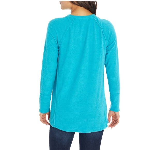 WildFox peacock Blue Haley waffle Top - Picture 3 of 4